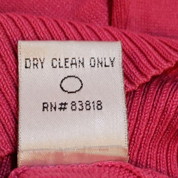 Austin Reed Top Women's Med Faint Argyle Print Long Sleeve Mock Neck Pink Silk - Picture 6 of 9